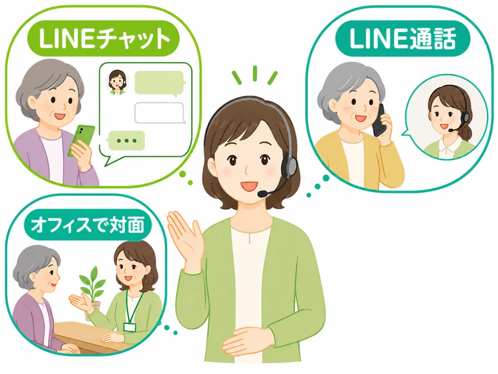 LINEでのサポートの様子